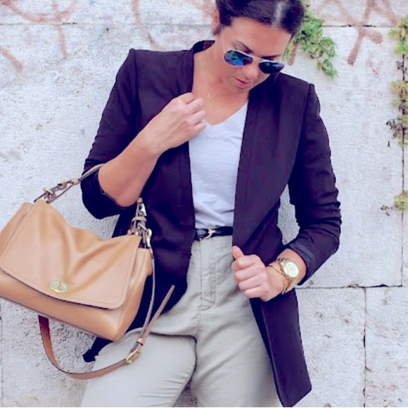 BCBGMaxAzria Lawson Boyfriend Tailored Oversize Tuxedo Black Blazer Jacket XS - Picture 3 of 13